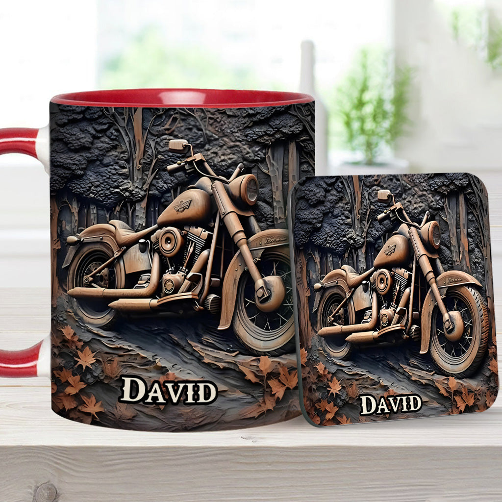 Personalized Biker Accent Mug Never Underestimate An Old Man With A Motorcycle Motorcycle Mug Gift For Son - Image 5