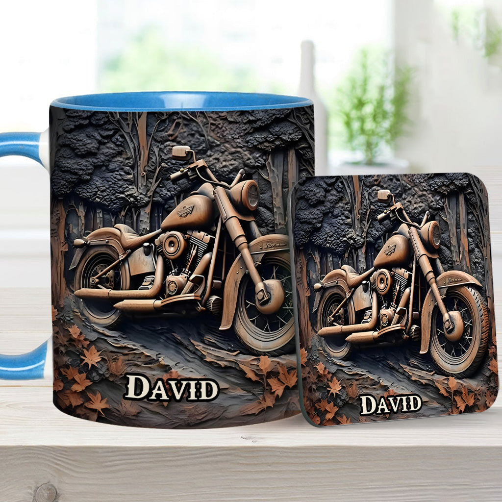 Personalized Biker Accent Mug Never Underestimate An Old Man With A Motorcycle Motorcycle Mug Gift For Son - Image 7