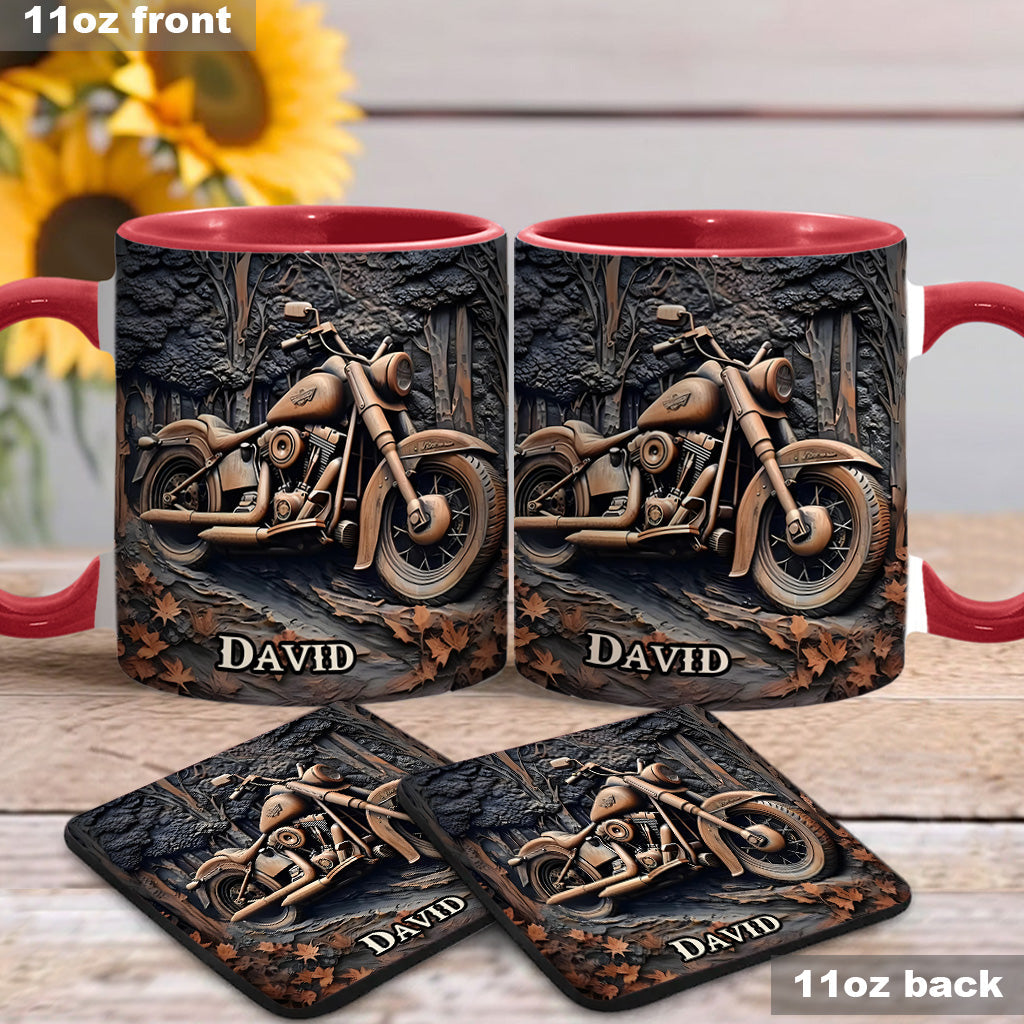 Personalized Biker Accent Mug Never Underestimate An Old Man With A Motorcycle Motorcycle Mug Gift For Son - Image 3