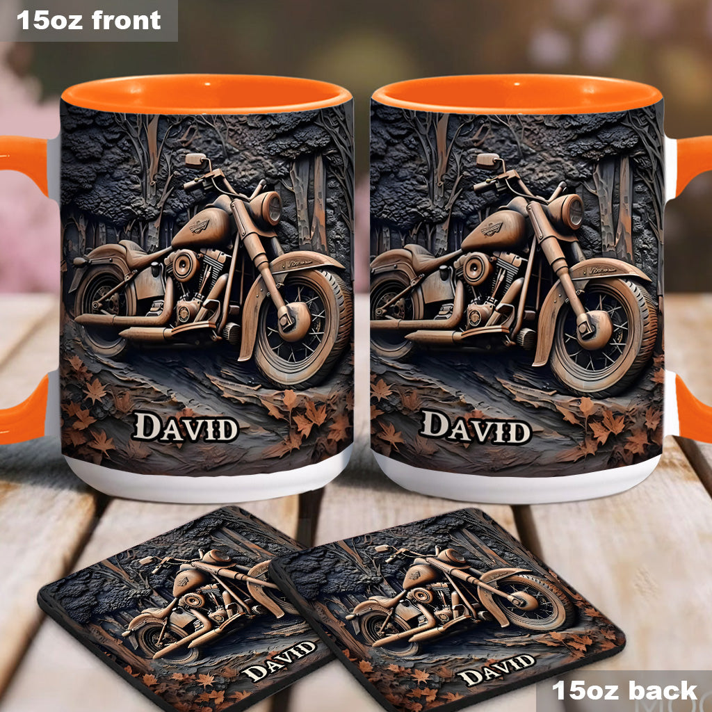 Personalized Biker Accent Mug Never Underestimate An Old Man With A Motorcycle Motorcycle Mug Gift For Son - Image 4