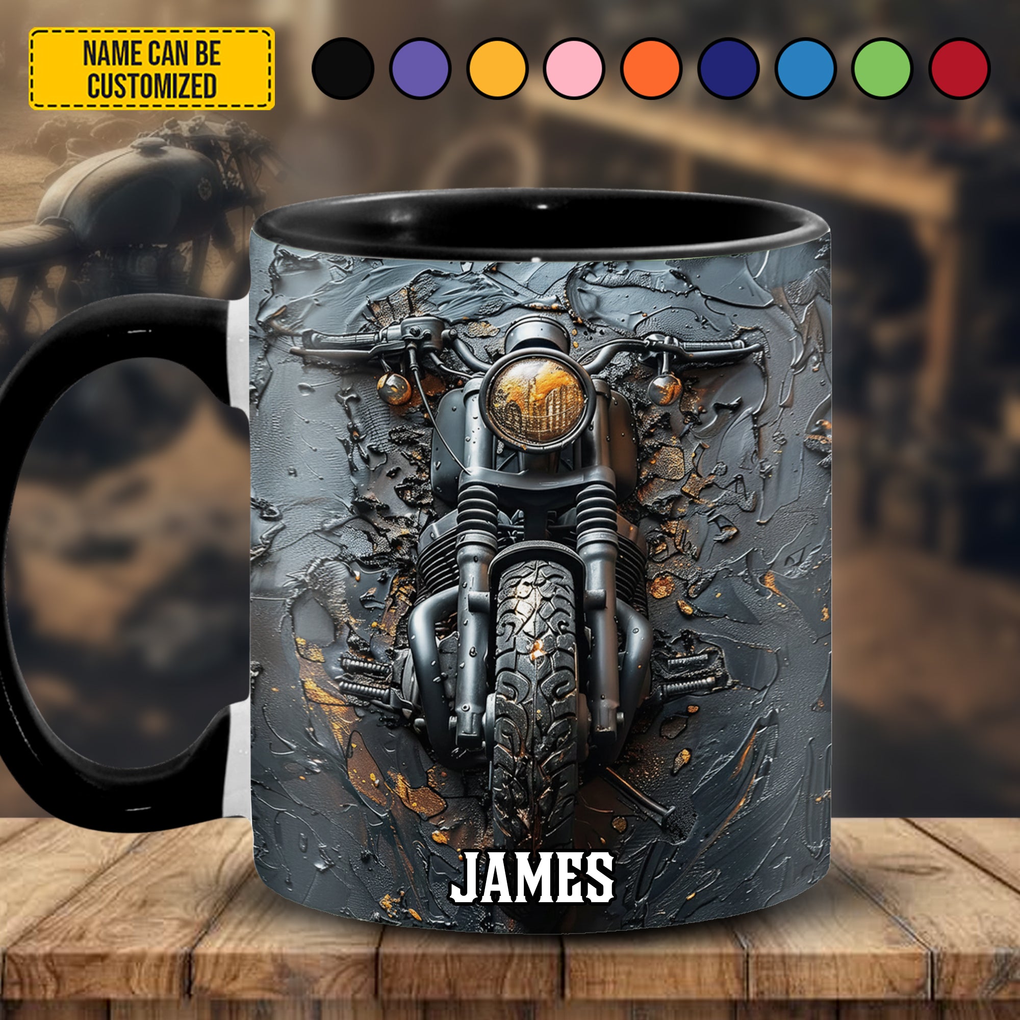 Personalized Biker Accent Mug Vintage Bike Gift For Biker Friends