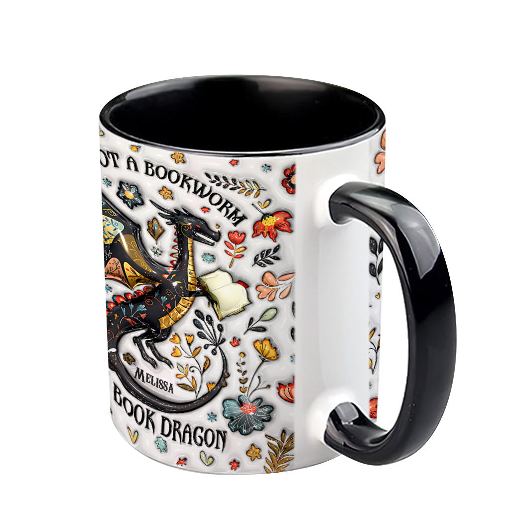 Personalized Book Accent Mug I'm Not A Book Worm I'm A Book Dragon Gift For Book Lovers - Image 5