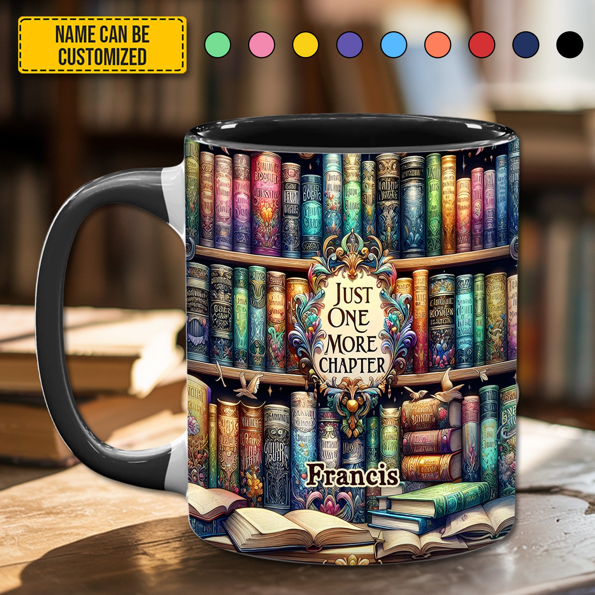 Personalized Book Accent Mug Just One More Chapter Great Book Themed Gifts