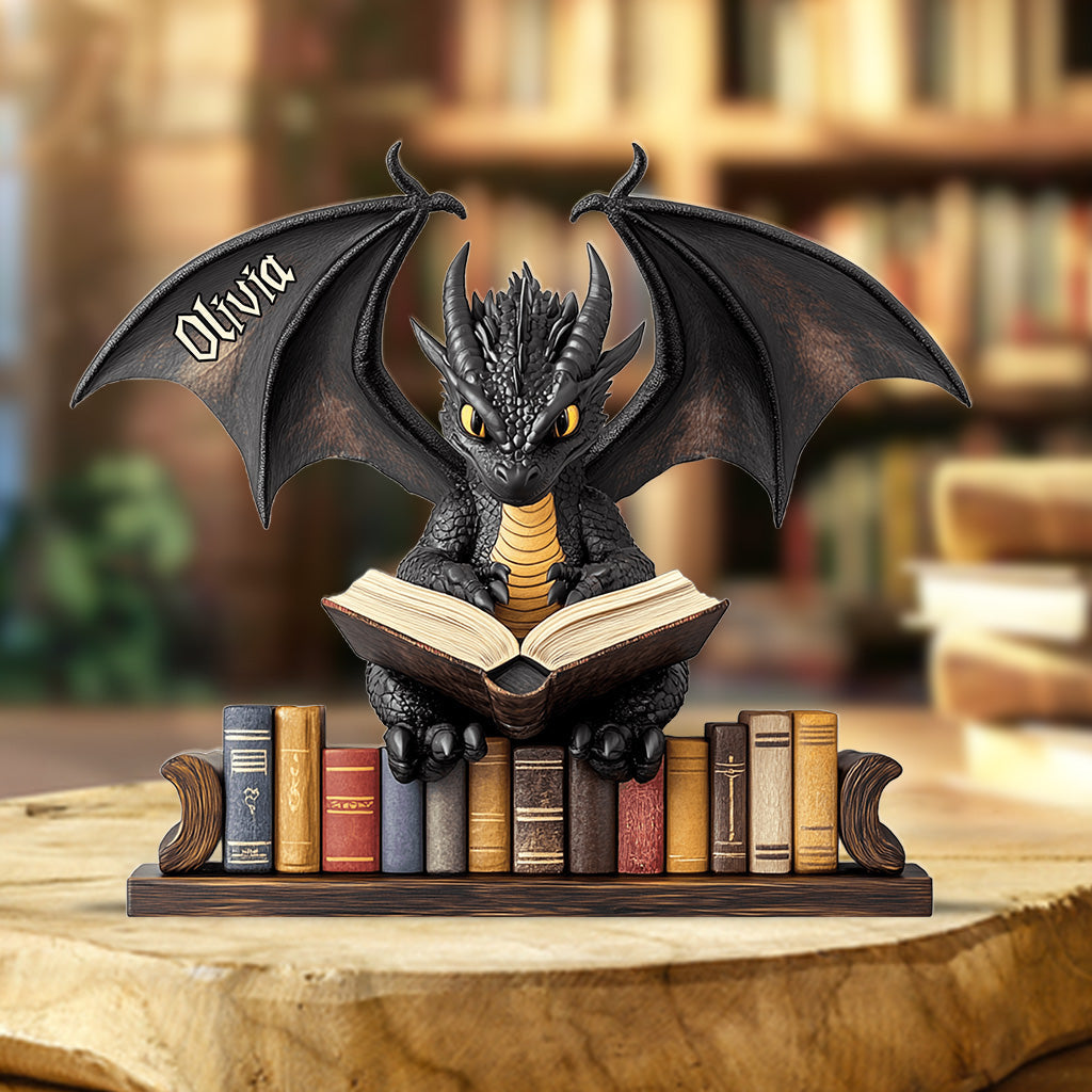 Personalized Book Custom Shaped Acrylic Plaque I'M A Bookdragon Gifts For Book Lovers