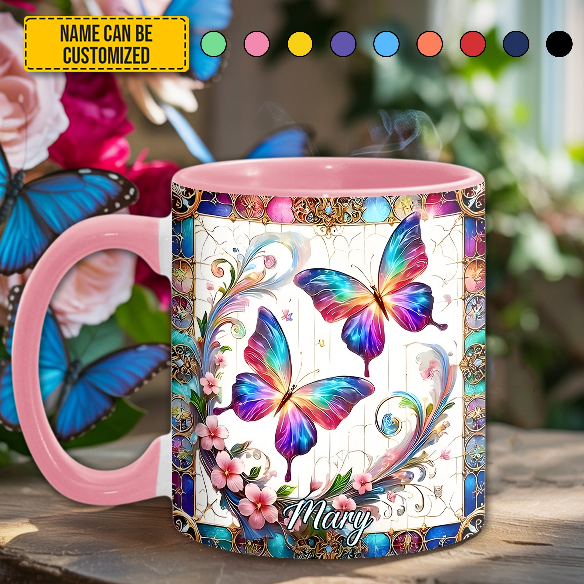 Personalized Butterfly Accent Mug Beautiful Butterflies Butterfly Lover Gifts For Women - Image 8