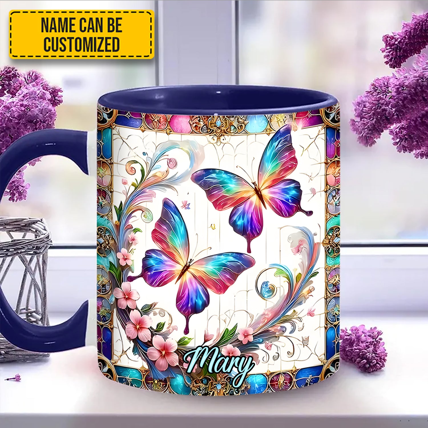 Personalized Butterfly Accent Mug Beautiful Butterflies Butterfly Lover Gifts For Women - Image 2