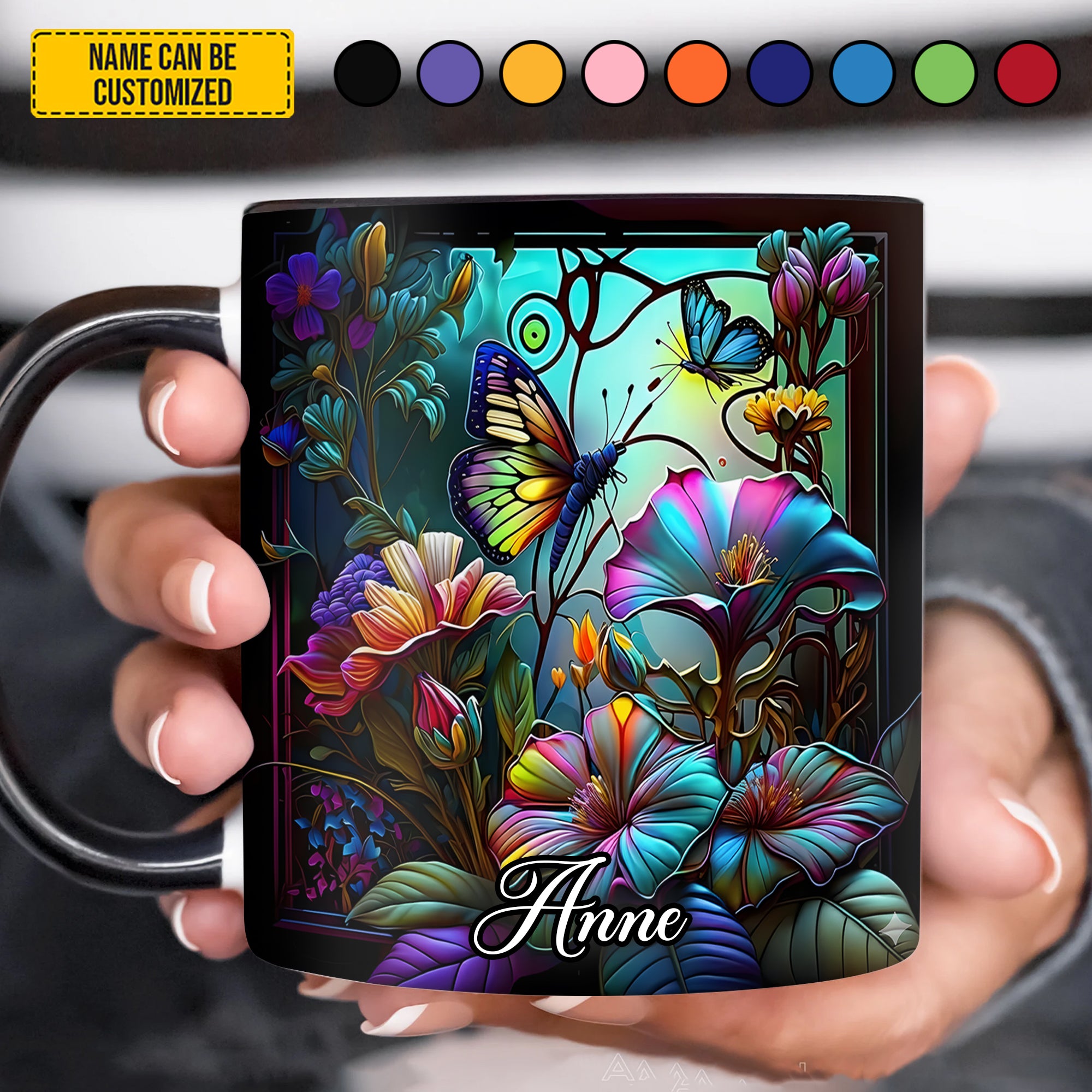 Personalized Butterfly Accent Mug Beautiful Butterfly Butterfly Themed Gifts For Adults - Image 3