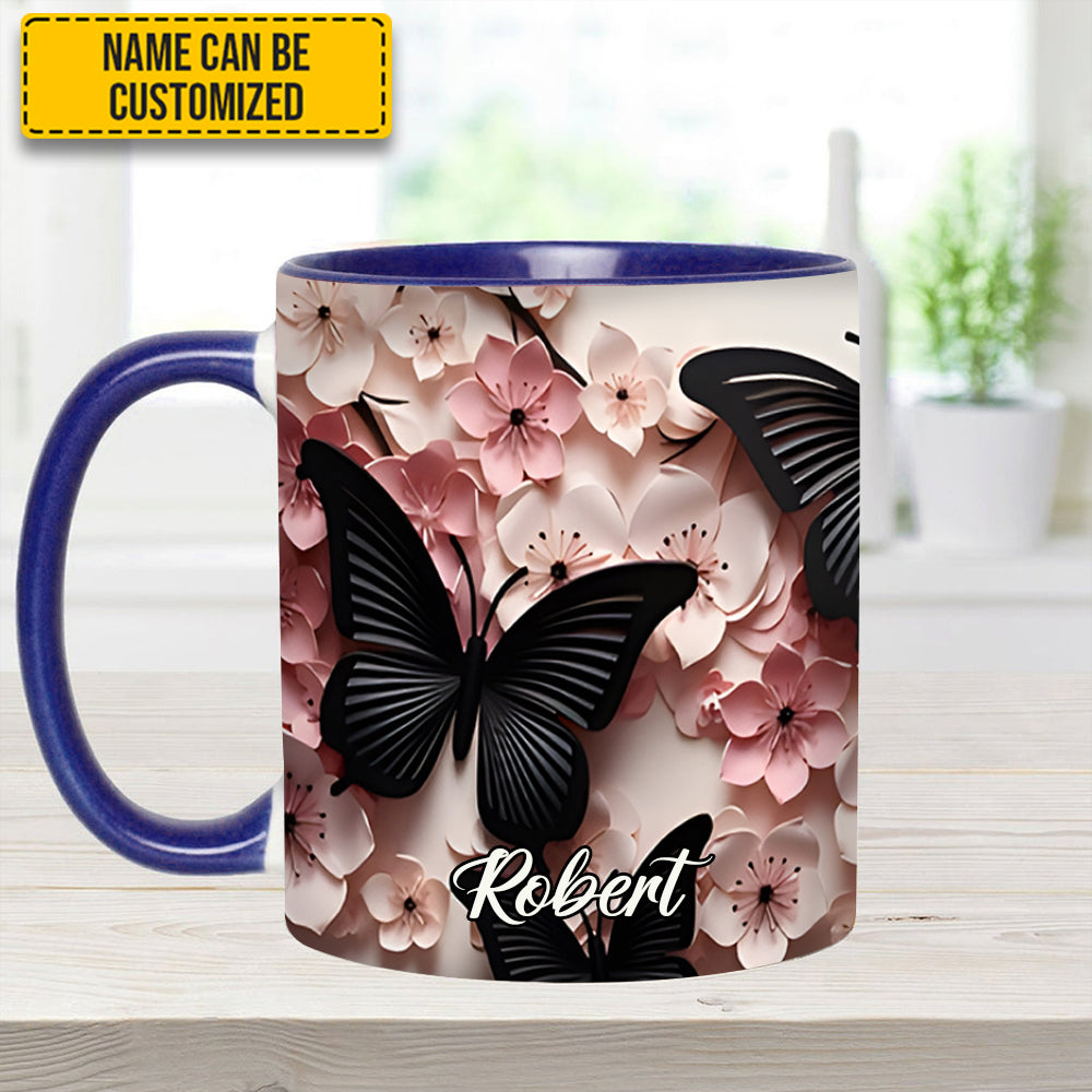 Personalized Butterfly Accent Mug Butterfly And Flowers Cute Butterfly Lover Ideas For Gifts - Image 8