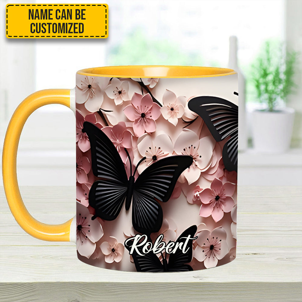 Personalized Butterfly Accent Mug Butterfly And Flowers Cute Butterfly Lover Ideas For Gifts - Image 11