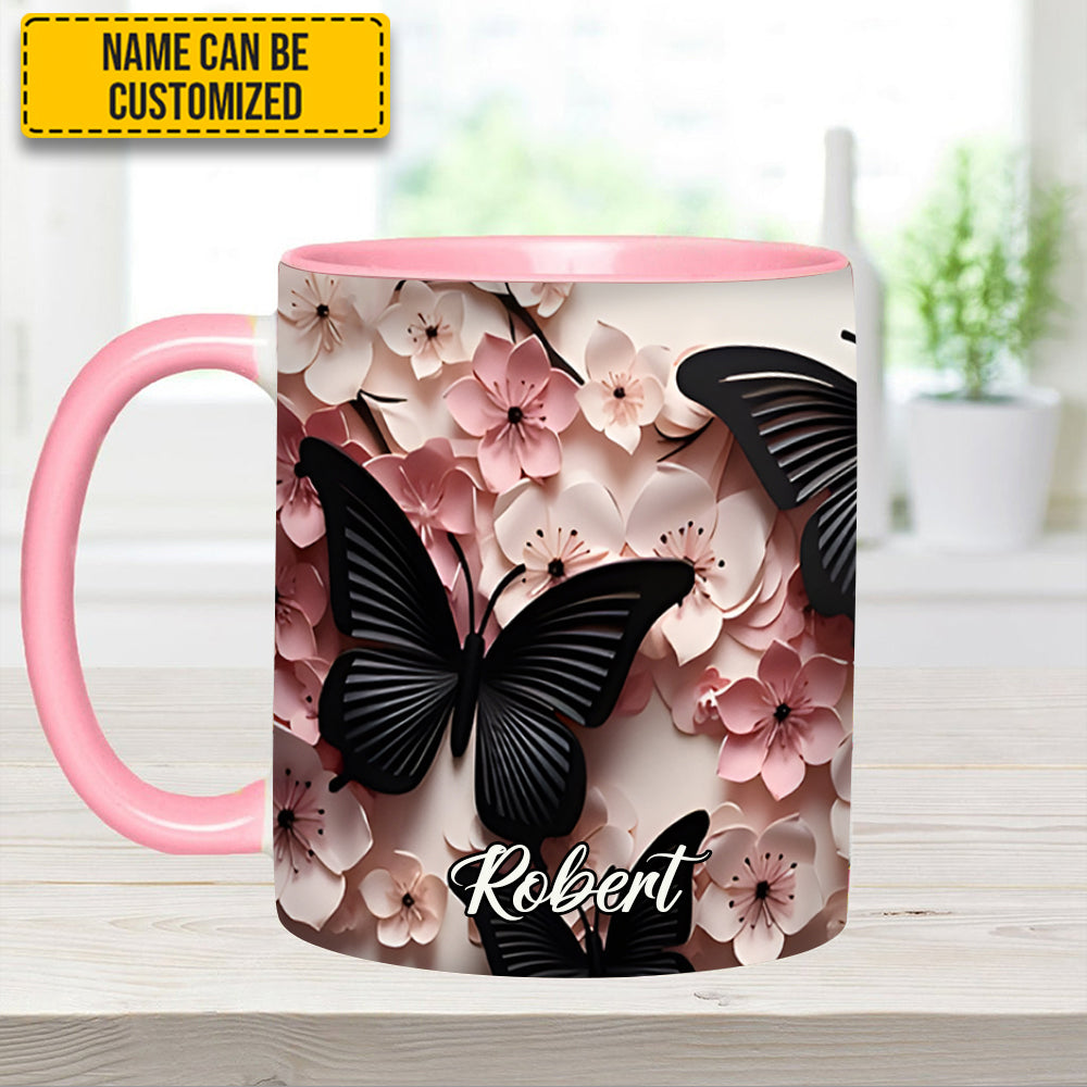 Personalized Butterfly Accent Mug Butterfly And Flowers Cute Butterfly Lover Ideas For Gifts - Image 10