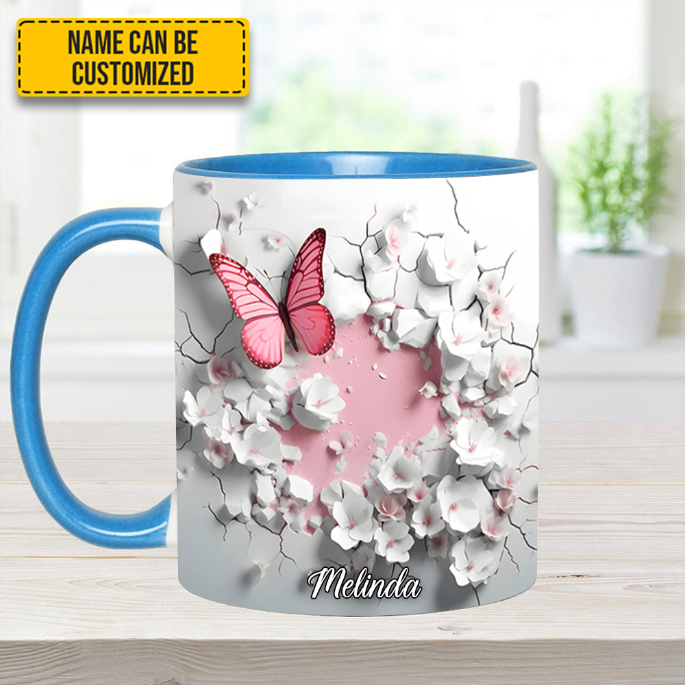 Personalized Butterfly Accent Mug Butterfly With Flowers In Wrap Hole Great Butterfly Lover Gift Ideas - Image 11