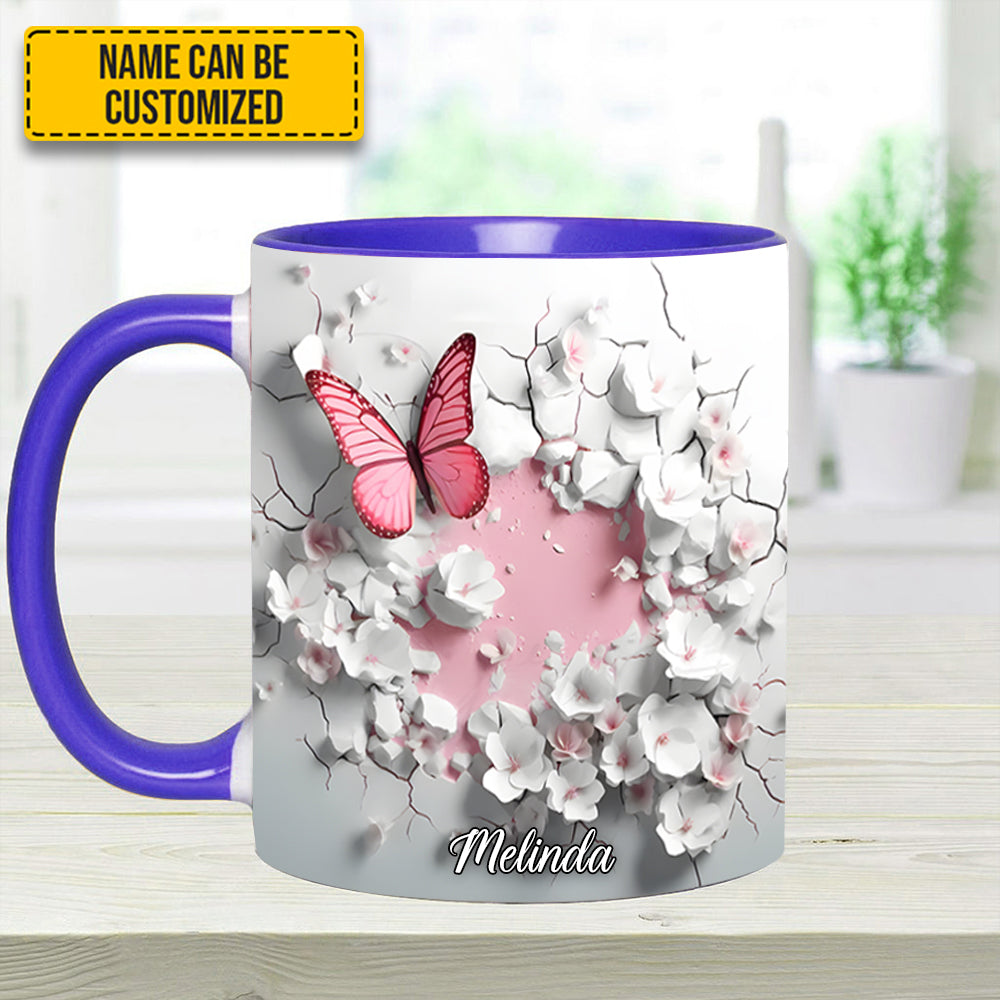 Personalized Butterfly Accent Mug Butterfly With Flowers In Wrap Hole Great Butterfly Lover Gift Ideas - Image 16