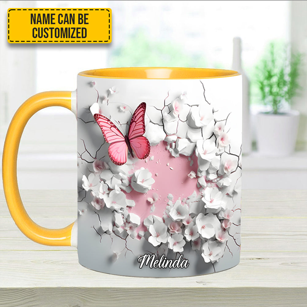 Personalized Butterfly Accent Mug Butterfly With Flowers In Wrap Hole Great Butterfly Lover Gift Ideas - Image 15