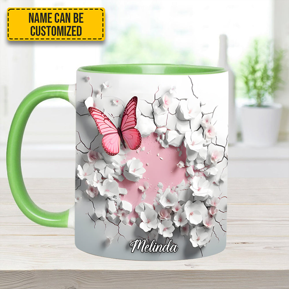 Personalized Butterfly Accent Mug Butterfly With Flowers In Wrap Hole Great Butterfly Lover Gift Ideas - Image 10