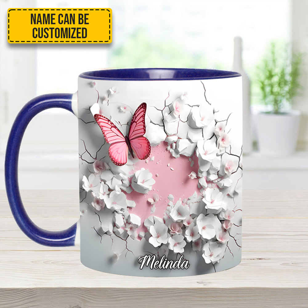 Personalized Butterfly Accent Mug Butterfly With Flowers In Wrap Hole Great Butterfly Lover Gift Ideas - Image 12