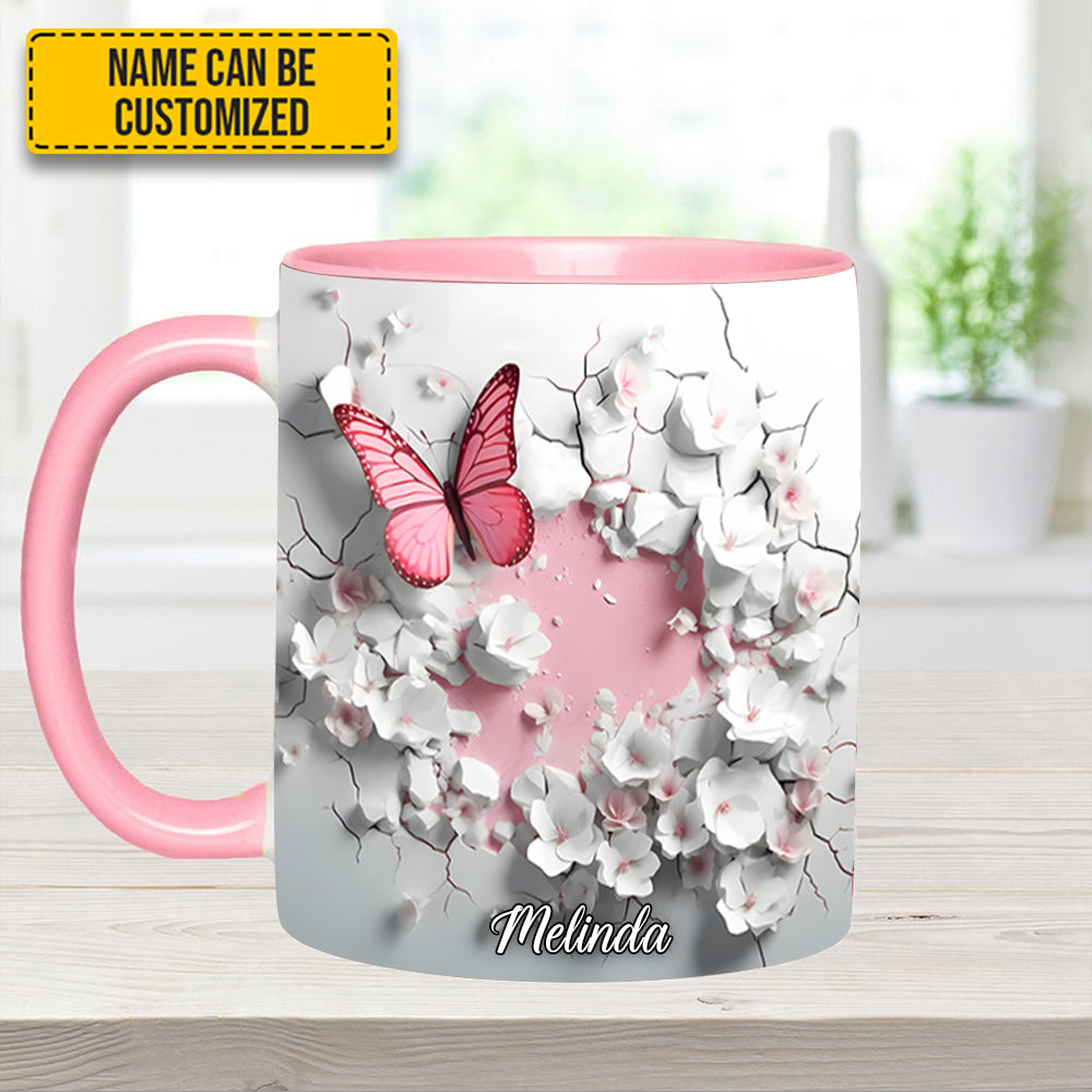 Personalized Butterfly Accent Mug Butterfly With Flowers In Wrap Hole Great Butterfly Lover Gift Ideas - Image 14