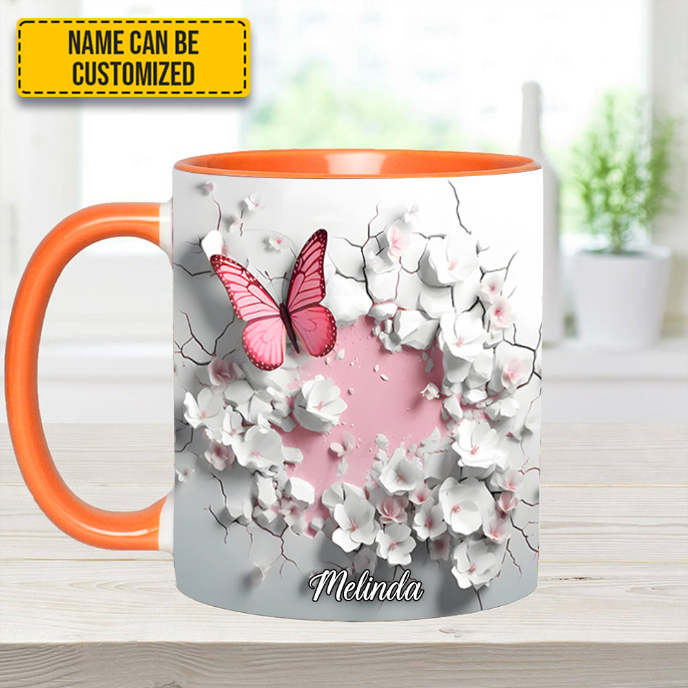 Personalized Butterfly Accent Mug Butterfly With Flowers In Wrap Hole Great Butterfly Lover Gift Ideas - Image 13