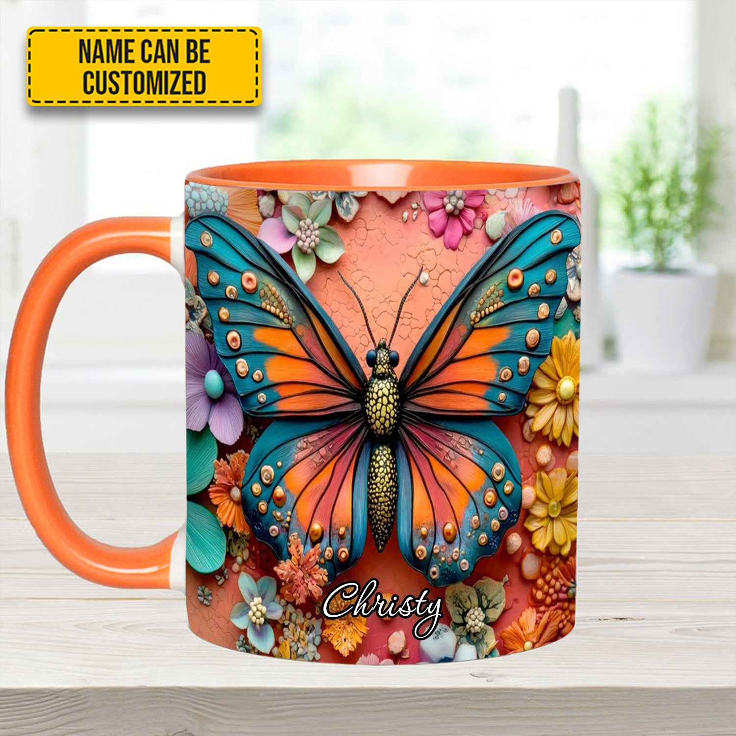 Personalized Butterfly Accent Mug Colorful Butterfly Butterfly Gifts For Girl - Image 11