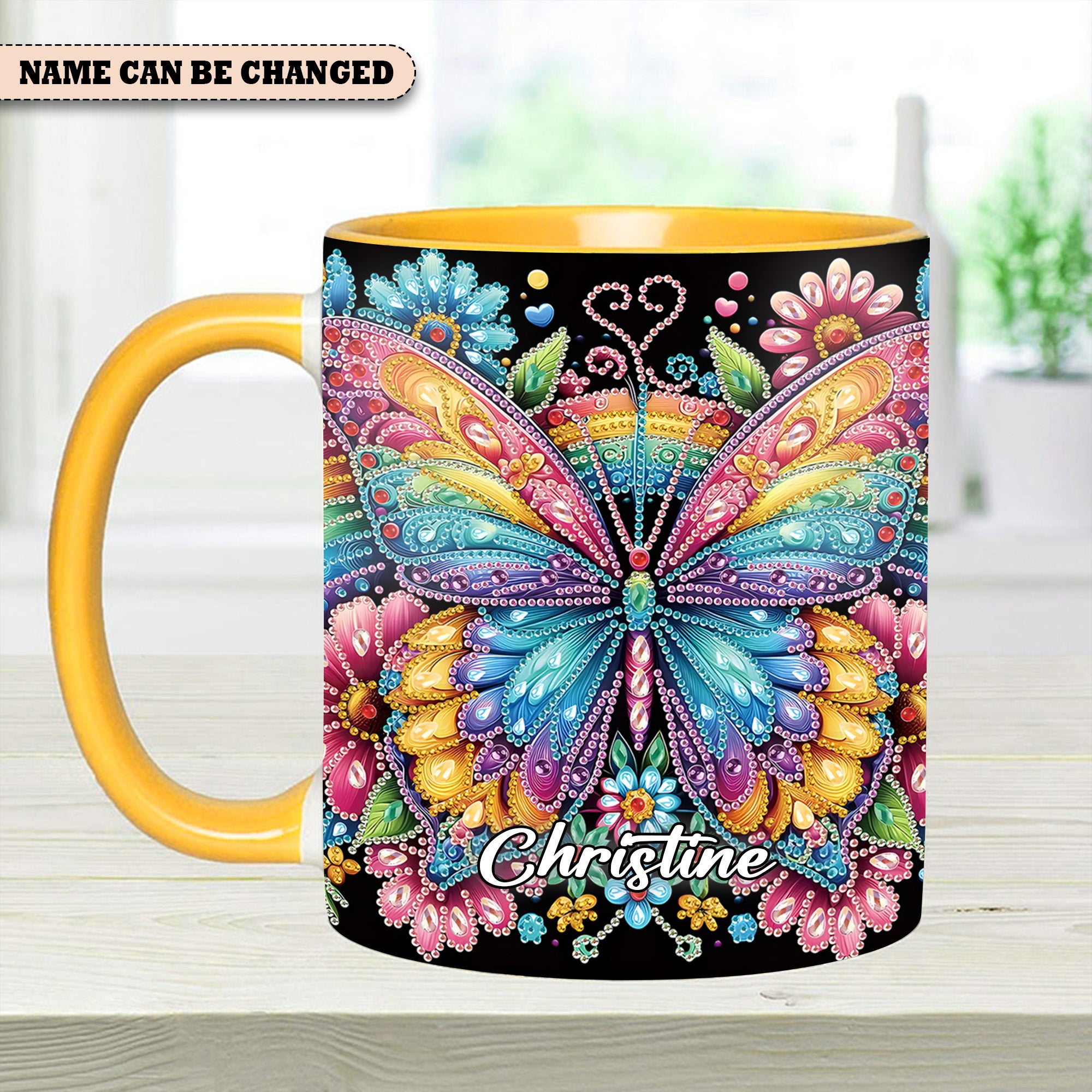 Personalized Butterfly Accent Mug Diamond Butterfly Butterfly Gifts For Lady - Image 7