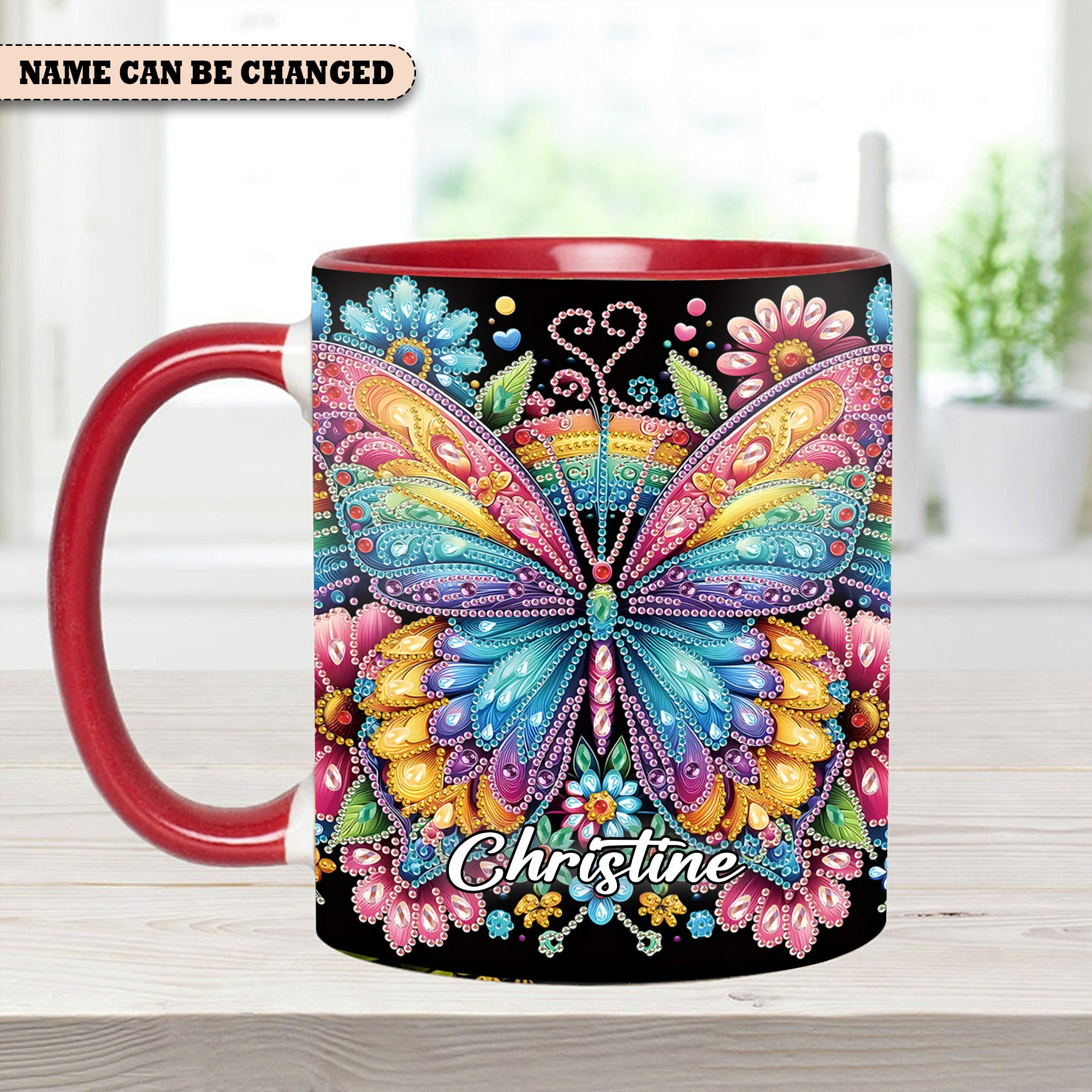 Personalized Butterfly Accent Mug Diamond Butterfly Butterfly Gifts For Lady - Image 10