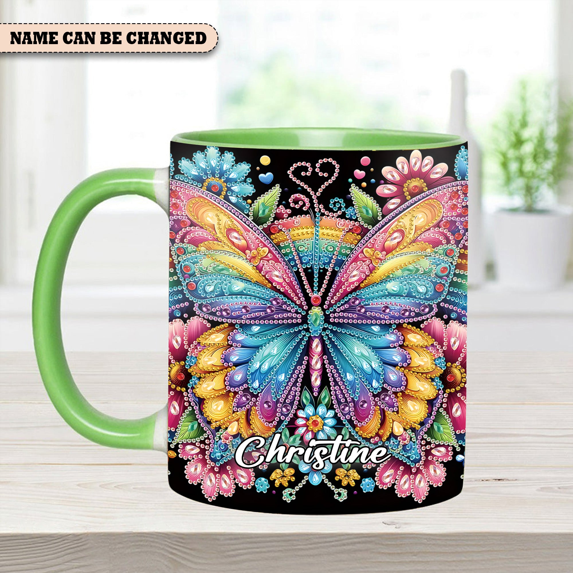 Personalized Butterfly Accent Mug Diamond Butterfly Butterfly Gifts For Lady - Image 11