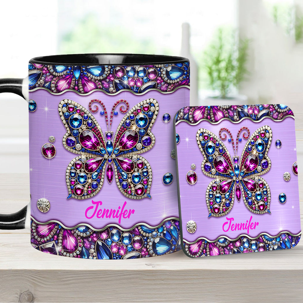 Personalized Butterfly Accent Mug Sparkle Butterfly Butterfly Gift Ideas For Lovers - Image 9