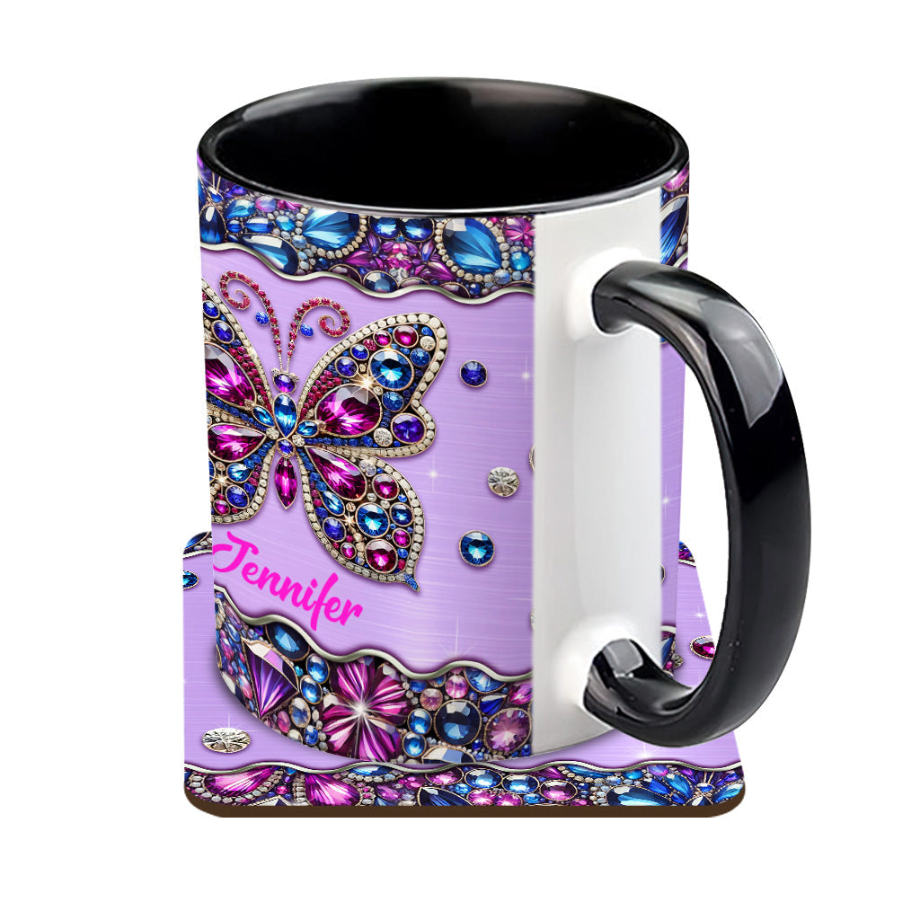 Personalized Butterfly Accent Mug Sparkle Butterfly Butterfly Gift Ideas For Lovers - Image 6