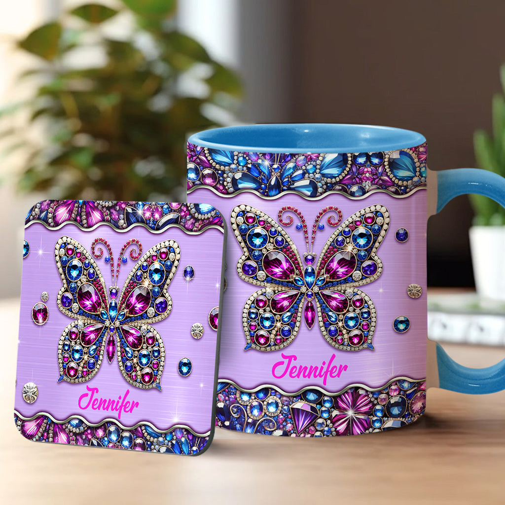 Personalized Butterfly Accent Mug Sparkle Butterfly Butterfly Gift Ideas For Lovers - Image 3
