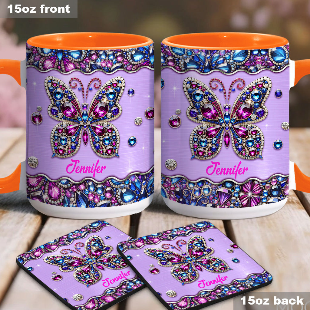 Personalized Butterfly Accent Mug Sparkle Butterfly Butterfly Gift Ideas For Lovers - Image 5