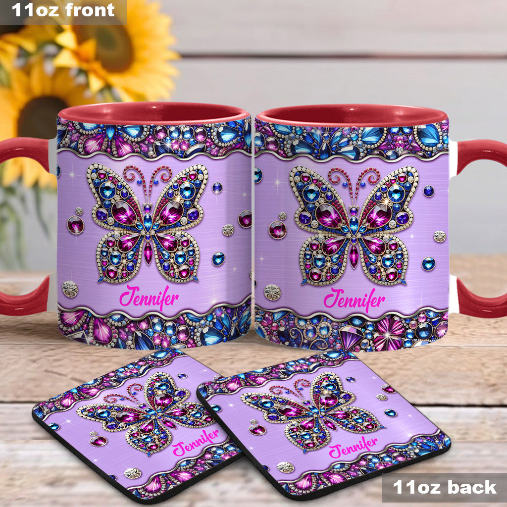 Personalized Butterfly Accent Mug Sparkle Butterfly Butterfly Gift Ideas For Lovers - Image 4