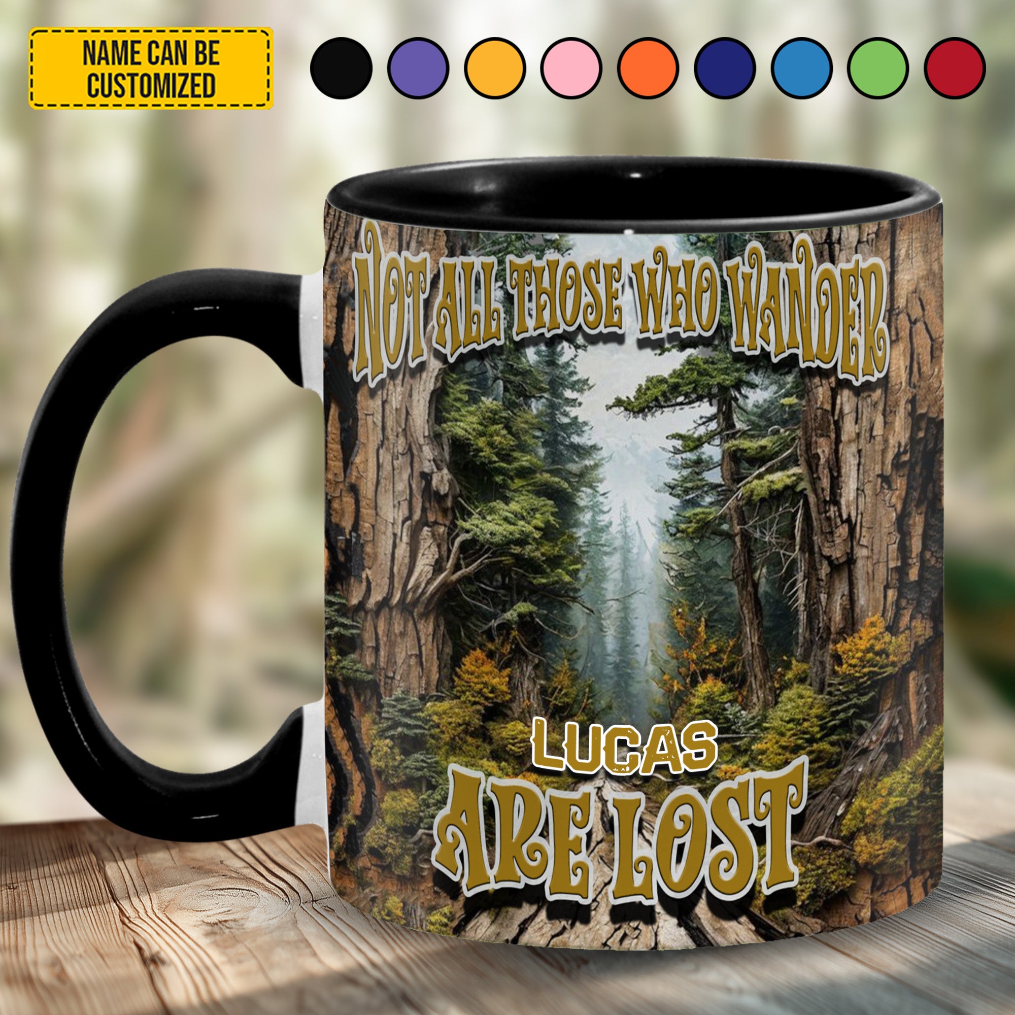 Personalized Camping Accent Mug Not All Those Who Wander Are Lost Durable Camping Gift For Dad