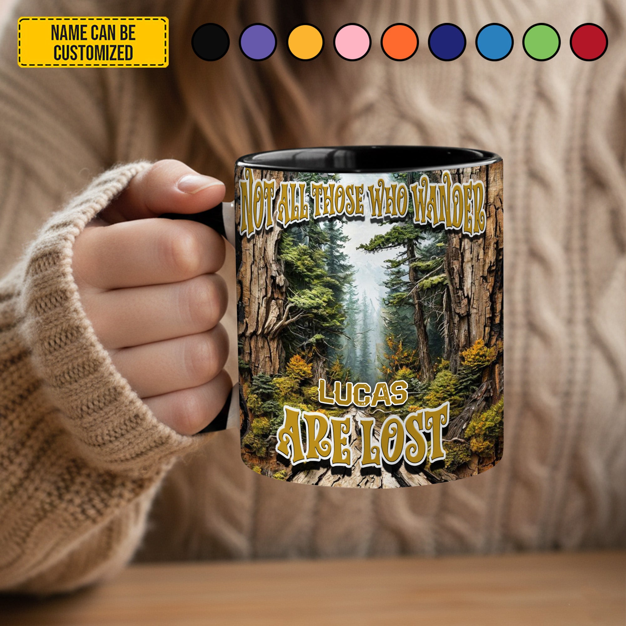 Personalized Camping Accent Mug Not All Those Who Wander Are Lost Durable Camping Gift For Dad - Image 3