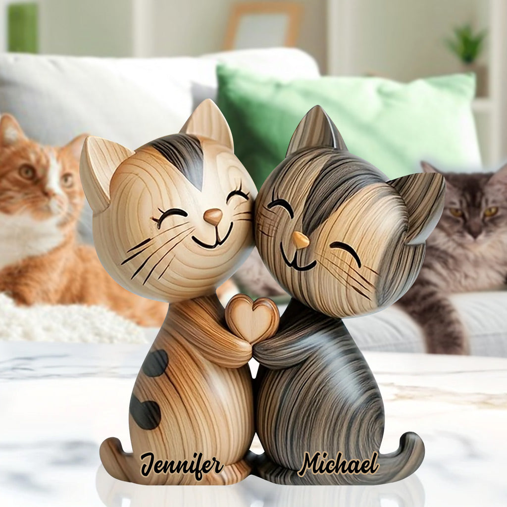 Personalized Cat Custom Shaped Acrylic Plaque Cute Cat Couple Gifts For Cat Lovers - Image 3