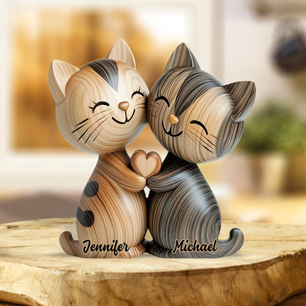 Personalized Cat Custom Shaped Acrylic Plaque Cute Cat Couple Gifts For Cat Lovers