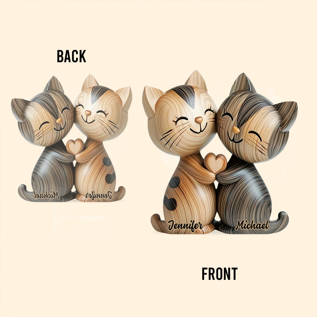Personalized Cat Custom Shaped Acrylic Plaque Cute Cat Couple Gifts For Cat Lovers - Image 2
