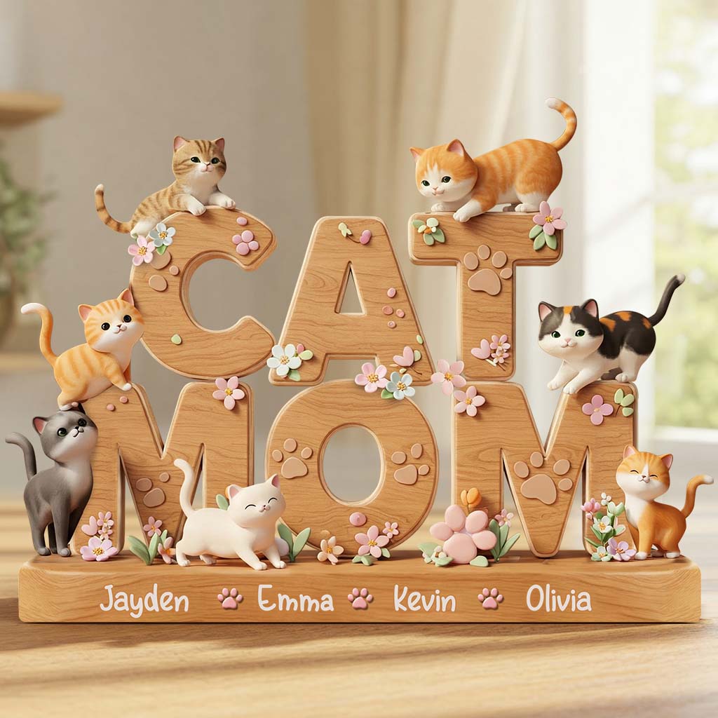 Personalized Cat Custom Shaped Acrylic Plaque Love Cats Best Gifts For Her