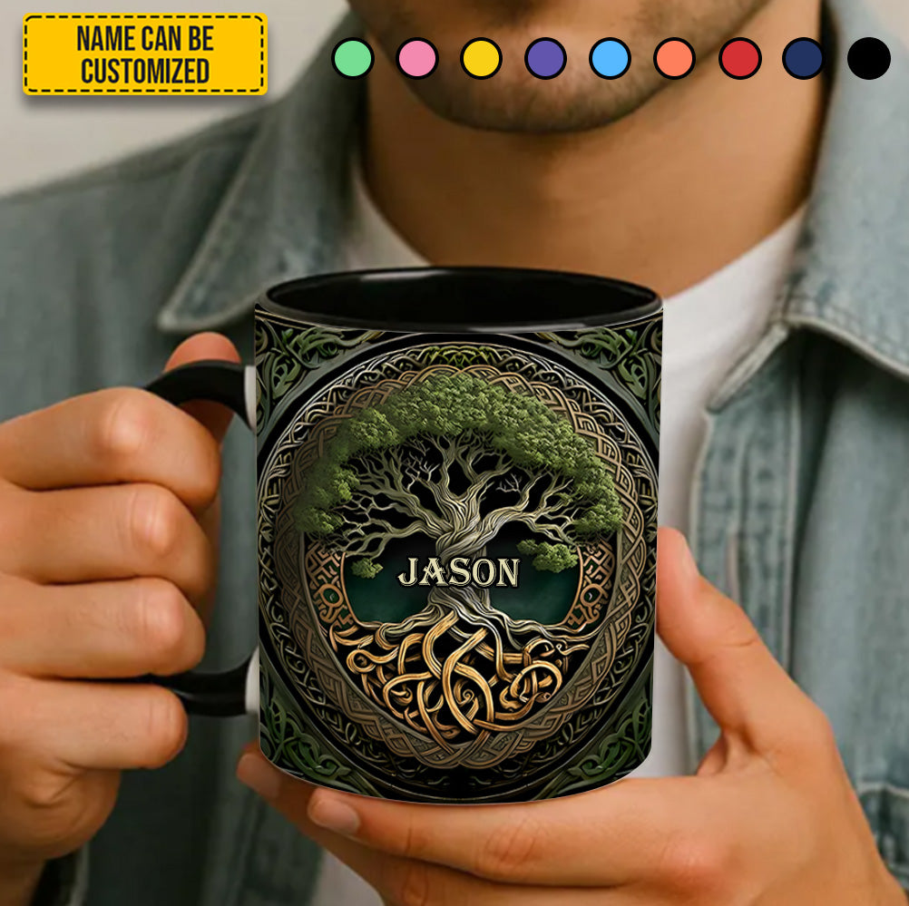 Personalized Celtic Tree of Life Accent Mug Gift For Nature Enthusiasts - Image 4