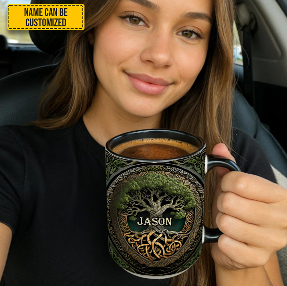 Personalized Celtic Tree of Life Accent Mug Gift For Nature Enthusiasts - Image 3