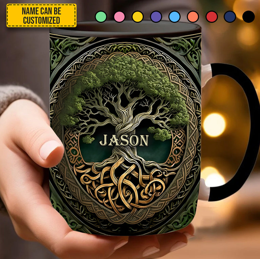 Personalized Celtic Tree of Life Accent Mug Gift For Nature Enthusiasts - Image 5