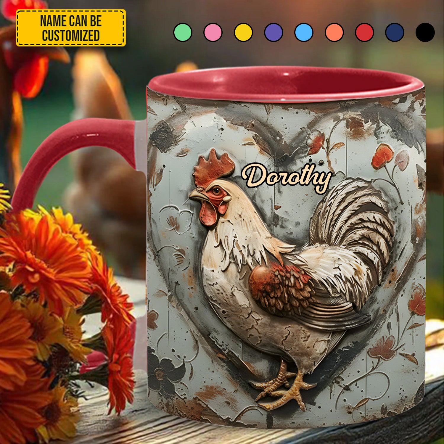 Personalized Chicken Accent Mug Chicken Best Gifts For Chicken Owners - Image 4