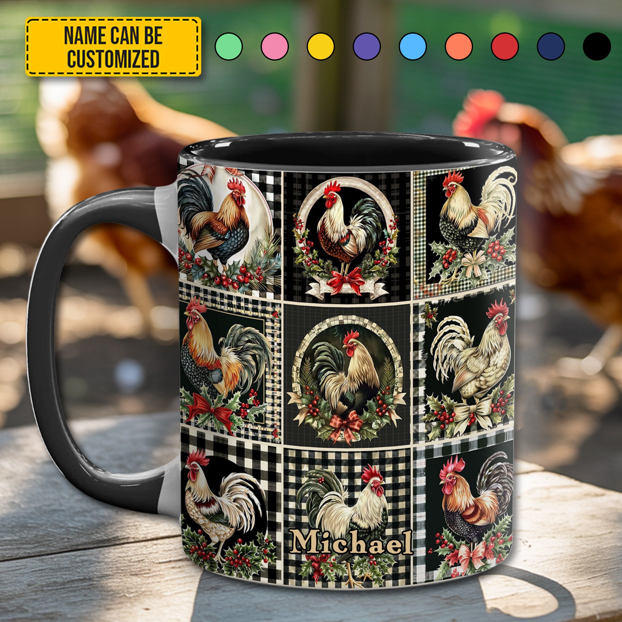 Personalized Chicken Accent Mug Chicken Collection Accent Mug Unique Gifts For Chicken Lovers