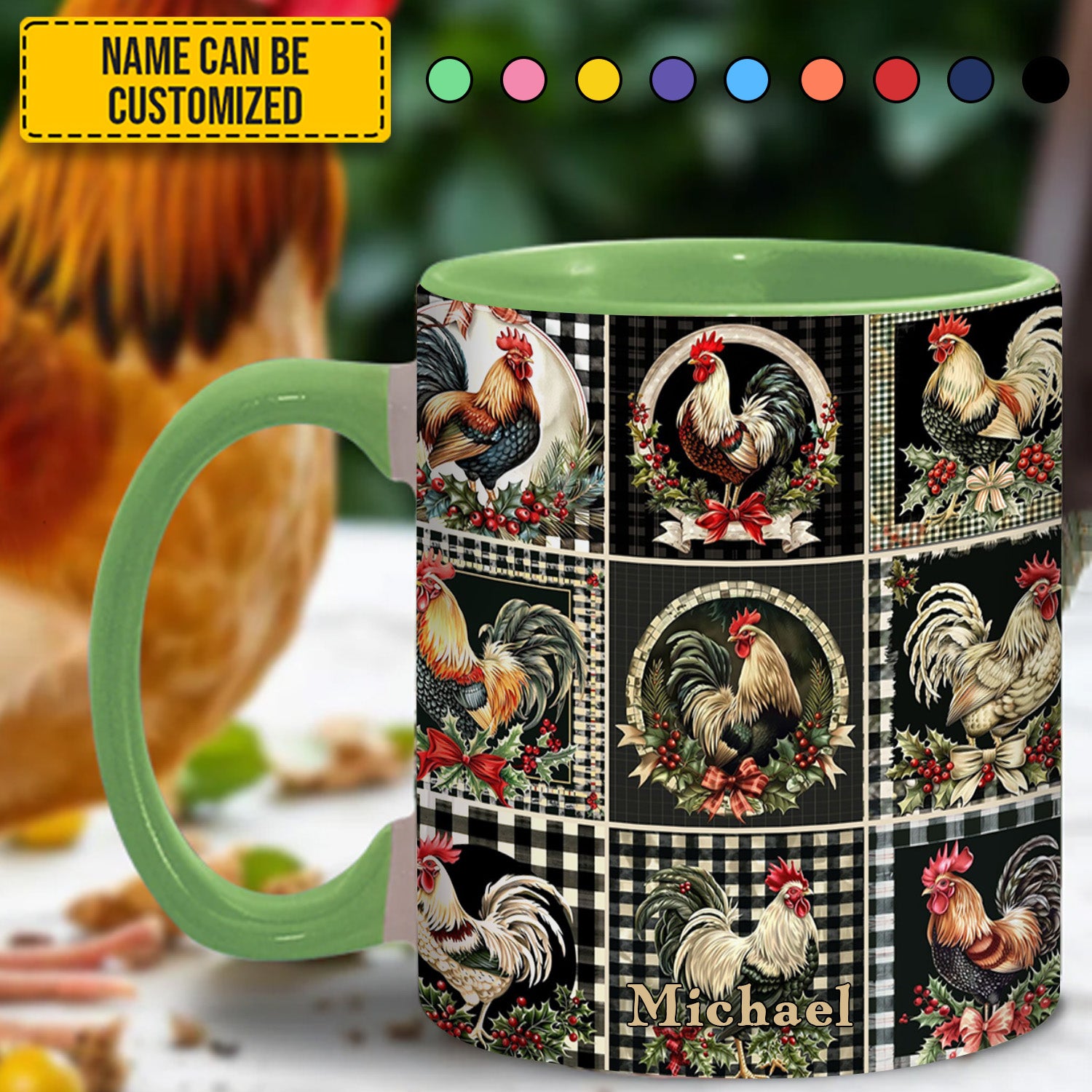 Personalized Chicken Accent Mug Chicken Collection Accent Mug Unique Gifts For Chicken Lovers - Image 3