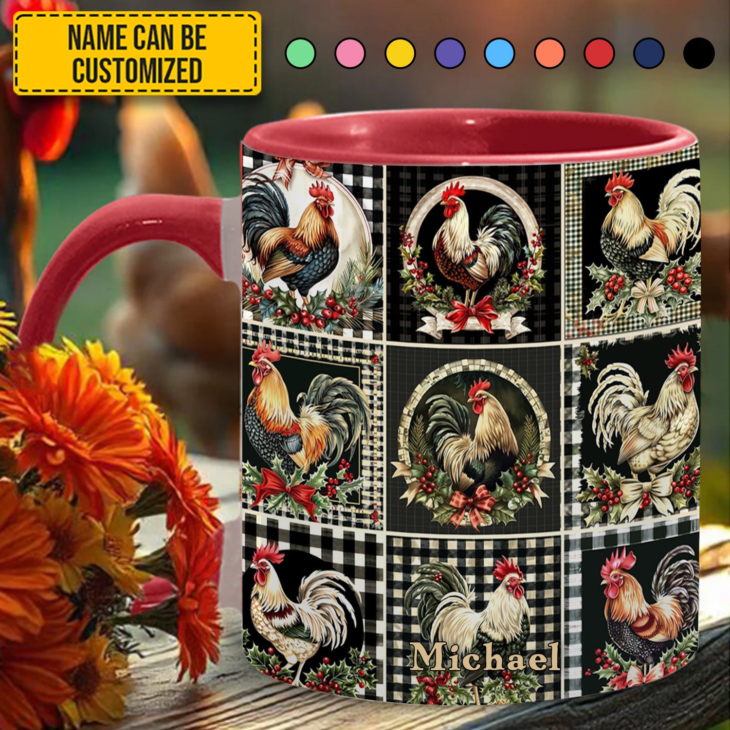 Personalized Chicken Accent Mug Chicken Collection Accent Mug Unique Gifts For Chicken Lovers - Image 4