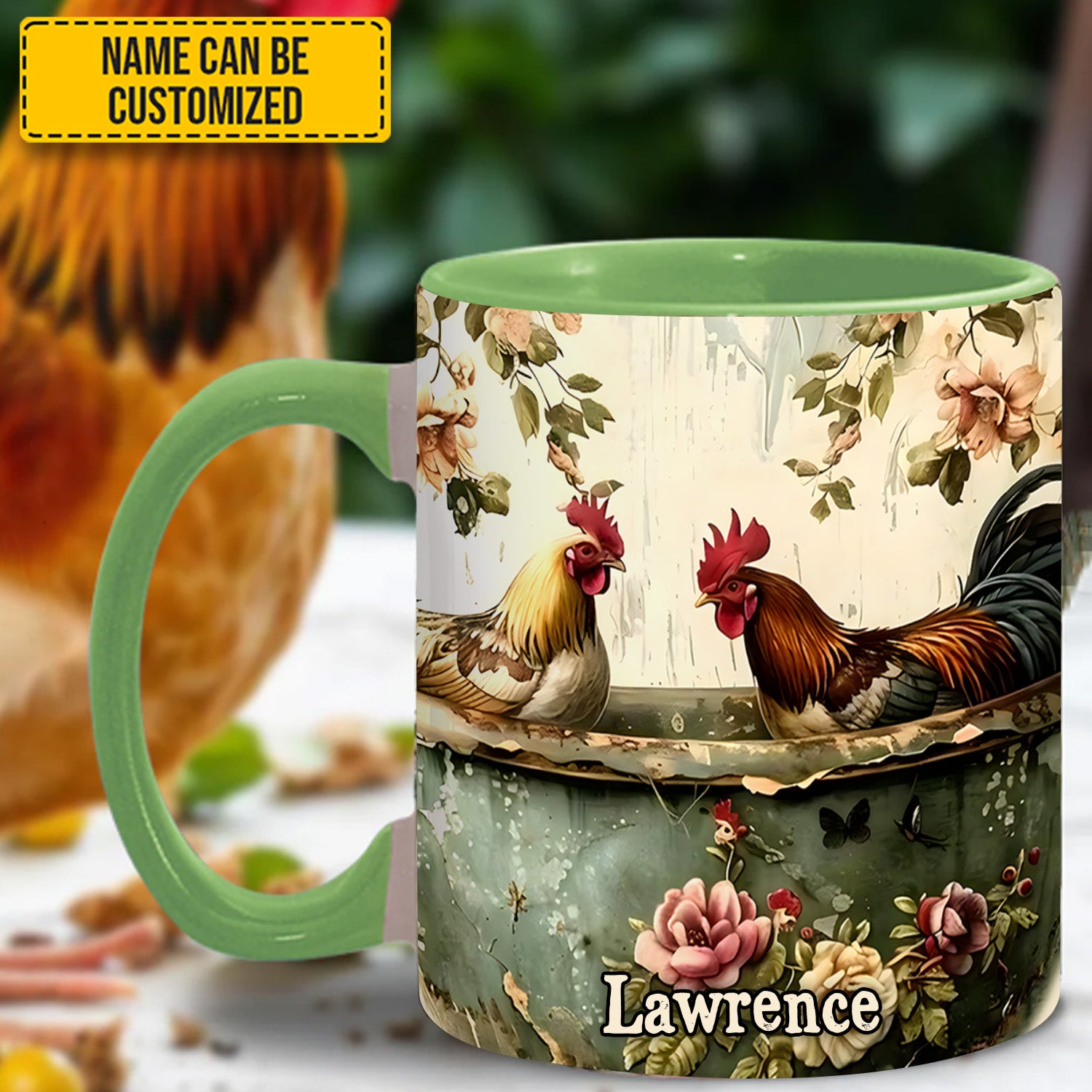Personalized Chicken Accent Mug Rooster Vintage Gift Ideas For Chicken Owners