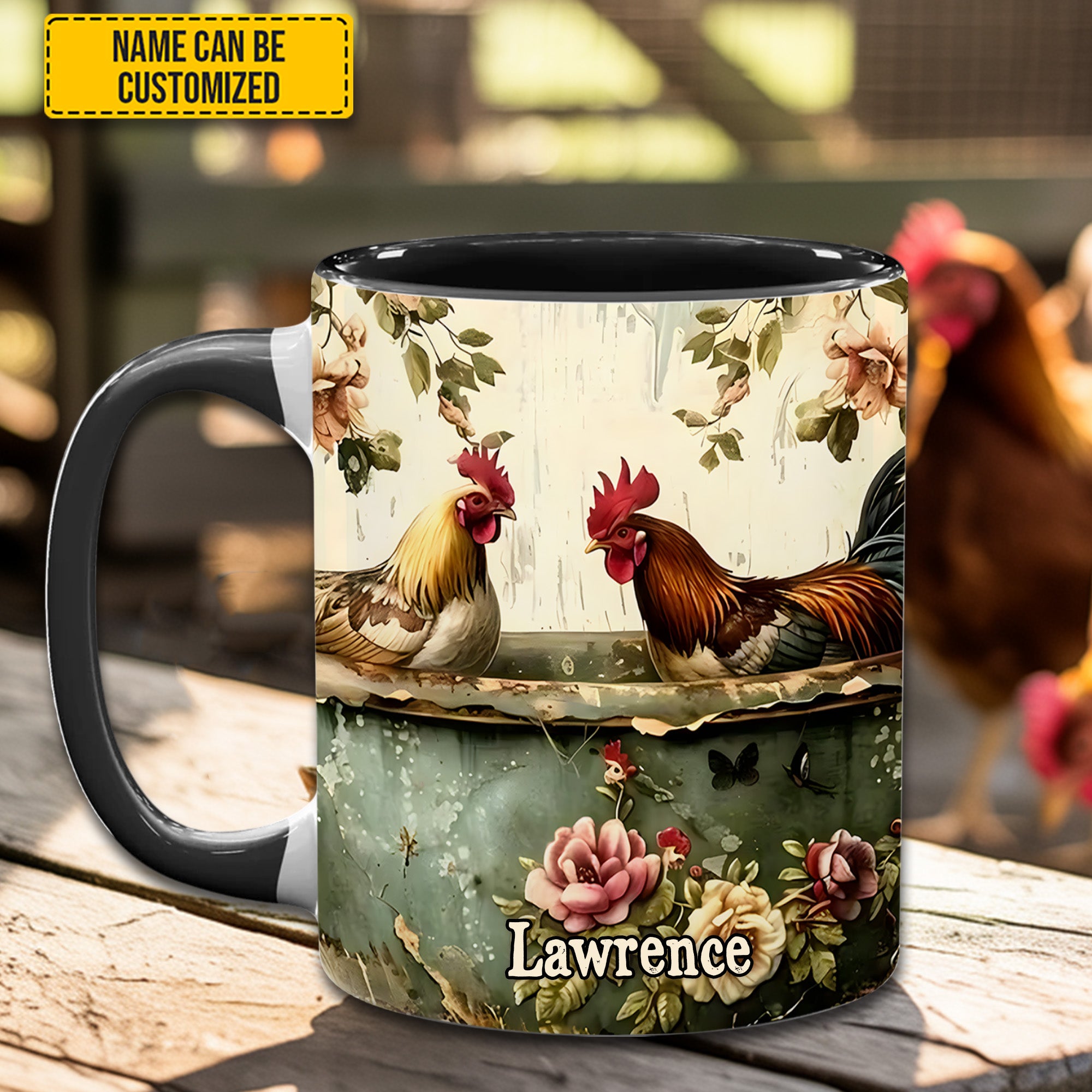 Personalized Chicken Accent Mug Rooster Vintage Gift Ideas For Chicken Owners - Image 5
