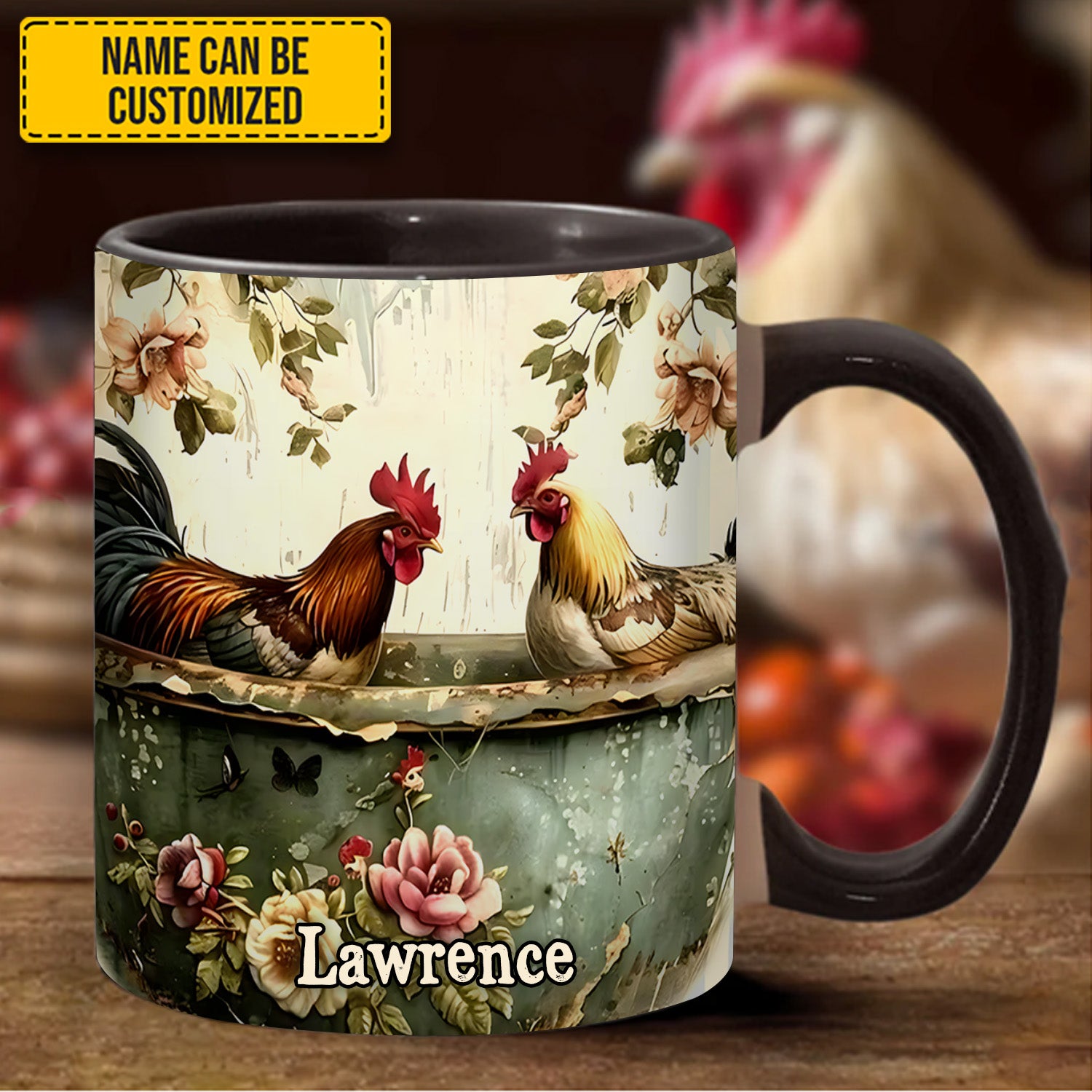 Personalized Chicken Accent Mug Rooster Vintage Gift Ideas For Chicken Owners - Image 3