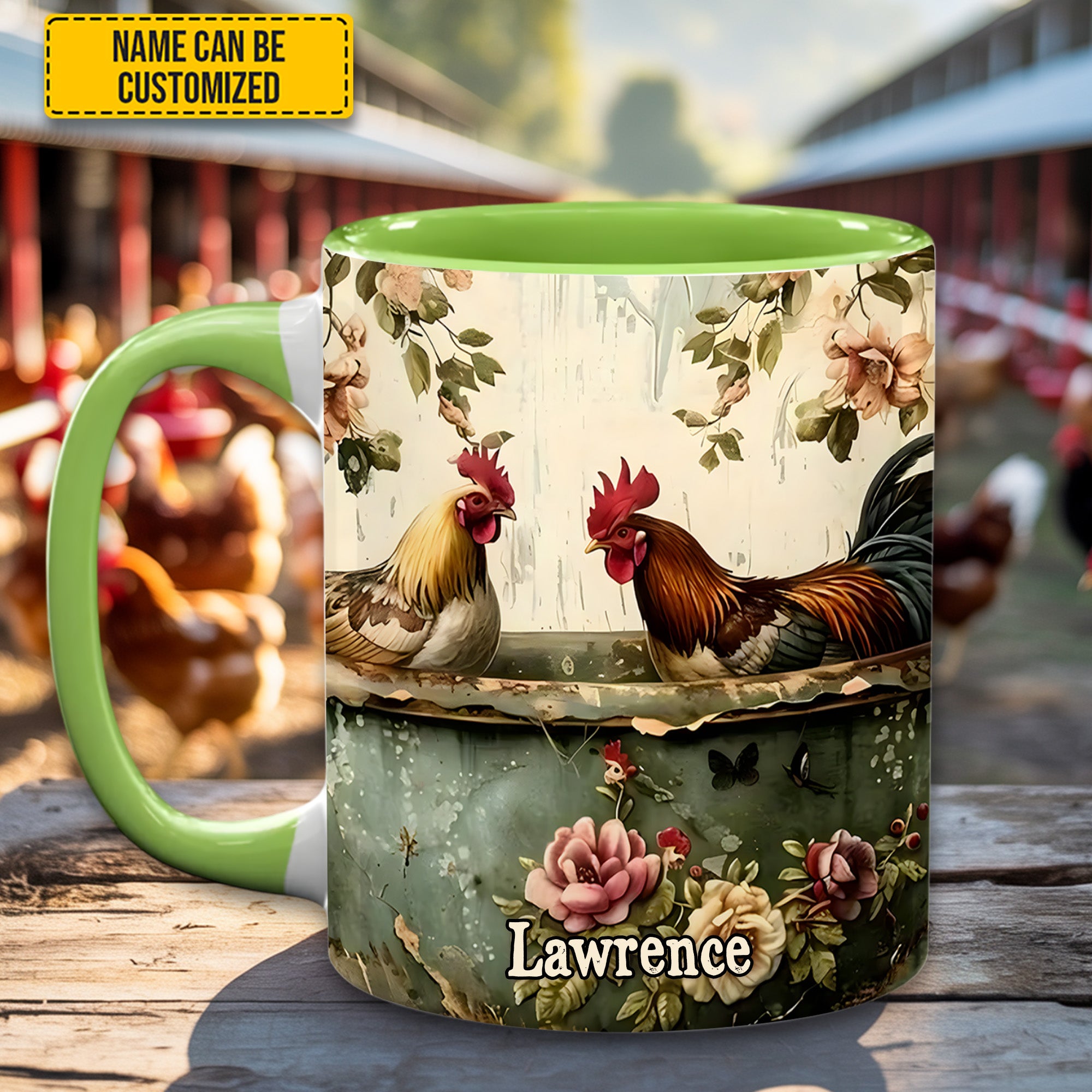Personalized Chicken Accent Mug Rooster Vintage Gift Ideas For Chicken Owners - Image 2