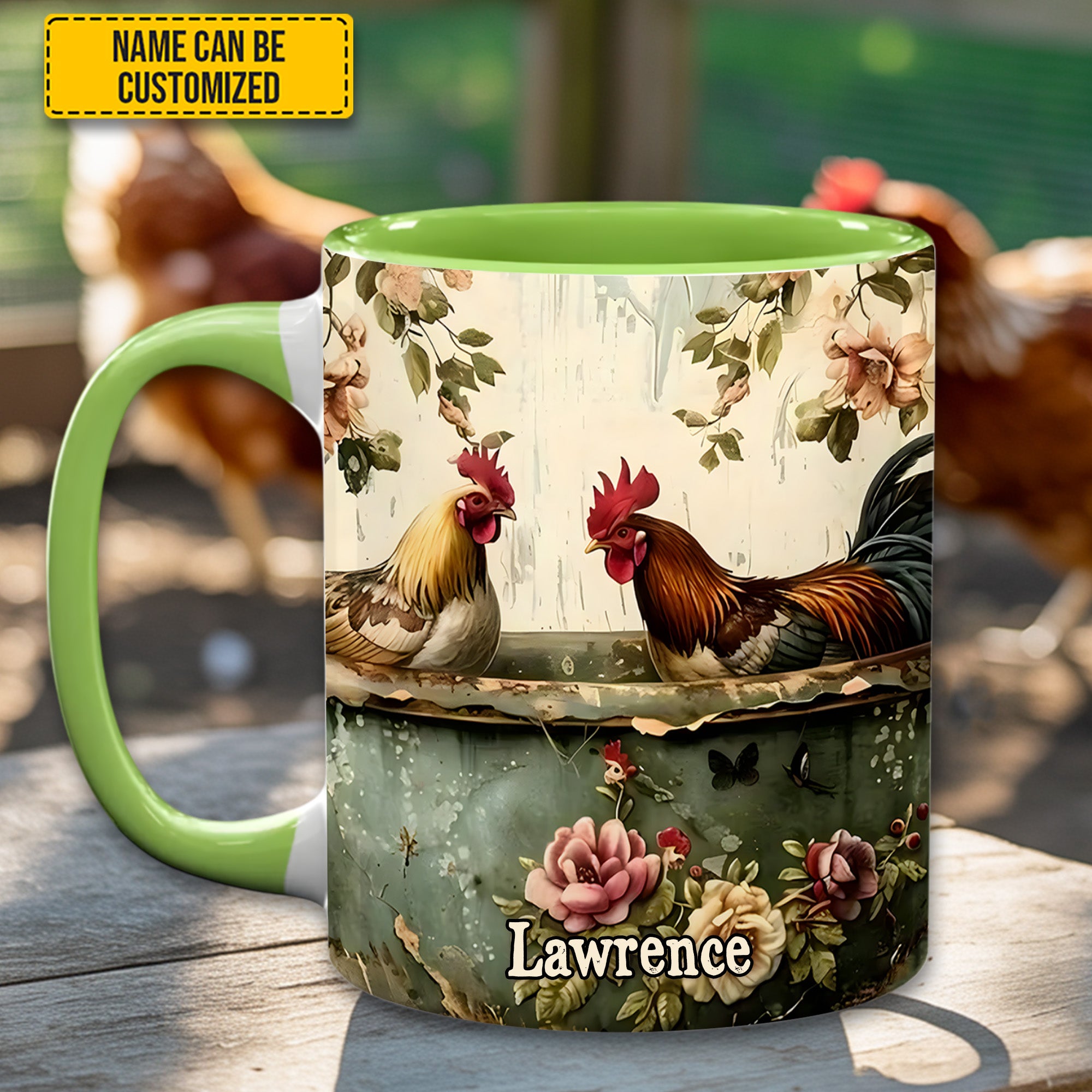 Personalized Chicken Accent Mug Rooster Vintage Gift Ideas For Chicken Owners - Image 4