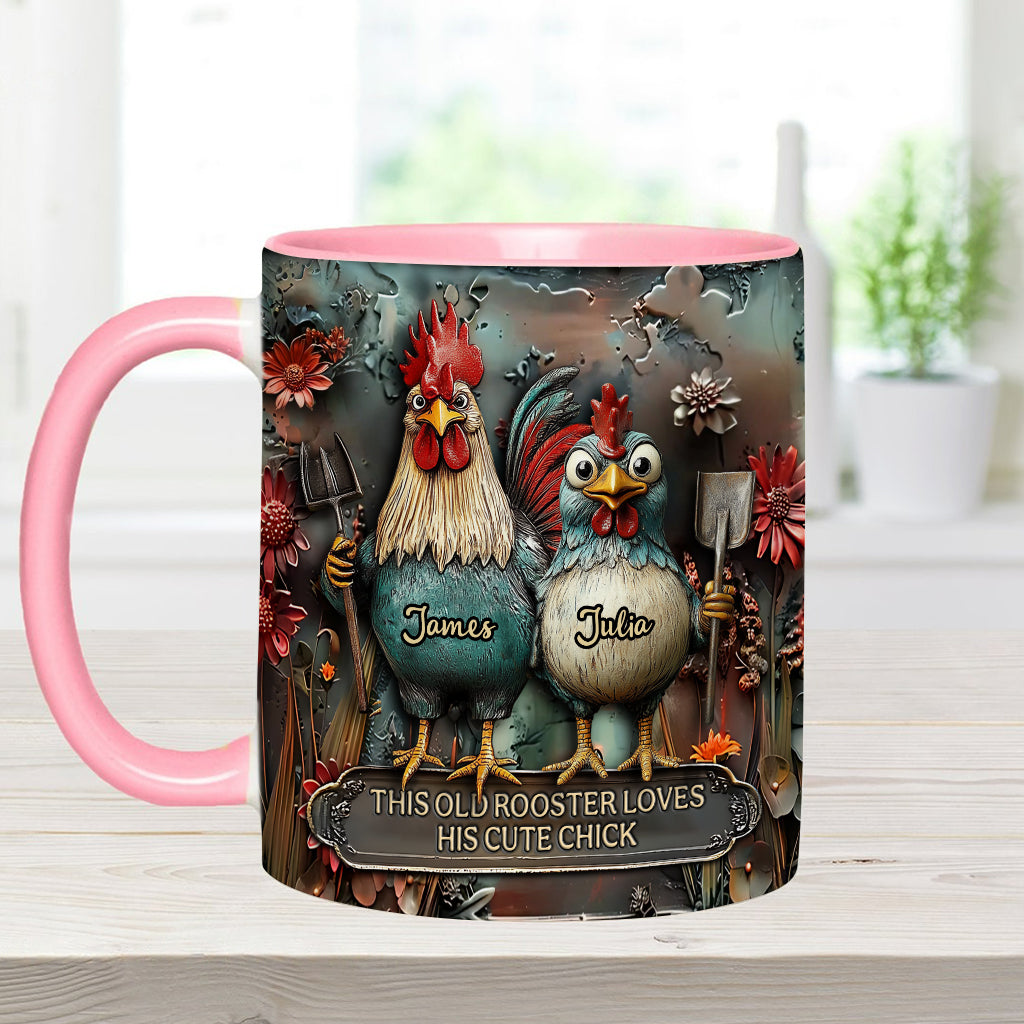 Personalized Chicken Accent Mug This Old Rooster Loves His Cute Chick Gifts For People Who Own Chickens - Image 9