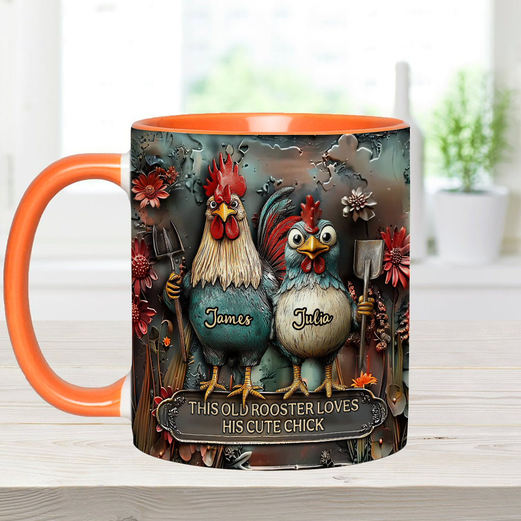 Personalized Chicken Accent Mug This Old Rooster Loves His Cute Chick Gifts For People Who Own Chickens - Image 4